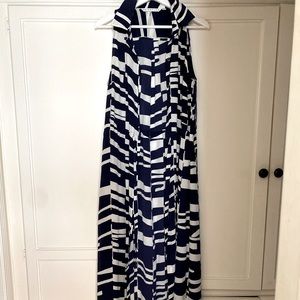 Rare Trina Turk 100% Silk Button down Maxi Dress
